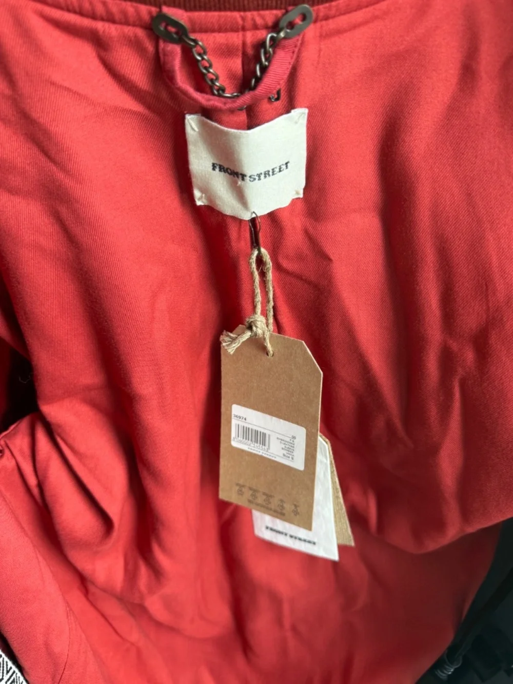 Front Street 8 Long Embroidered Varsity Coat Jacket NWT Burgundy Mustard
